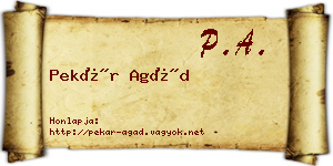 Pekár Agád névjegykártya